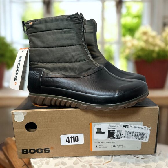 BOGS Classic Casual Winter Zip Women’s Waterproof Ankle Boot Olive/Black Size 9 - Picture 10 of 10